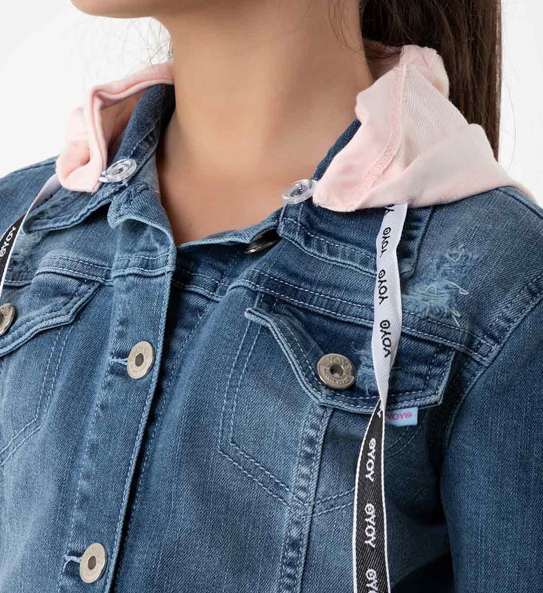 Chaqueta Manga Larga Teen Lav Medio Con Capucha Yoyojeans