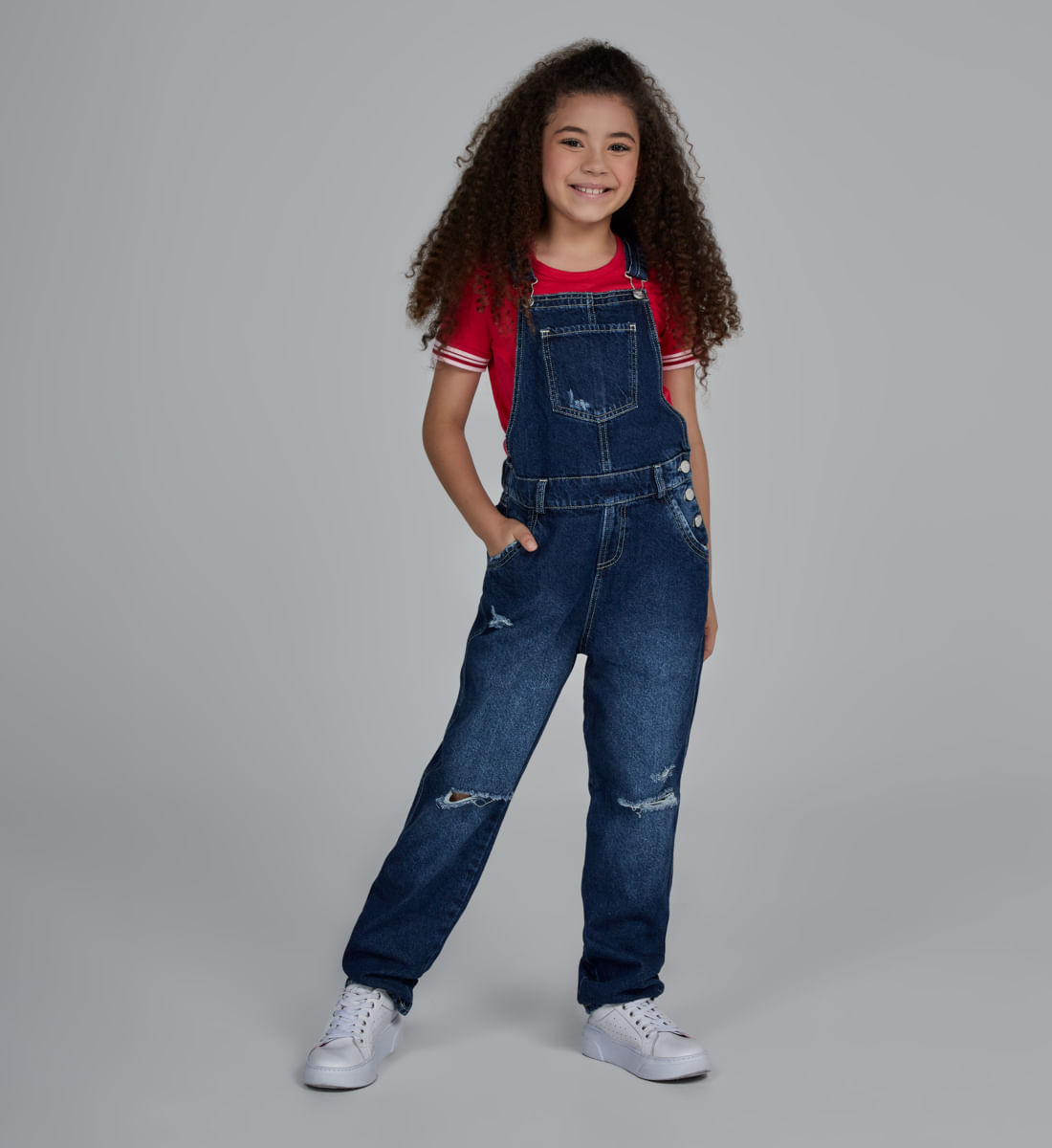 Overall largo para niñas en denim - yoyojeans