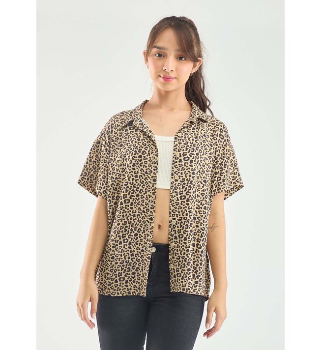 Blusa oversize arena estampada para jóvenes