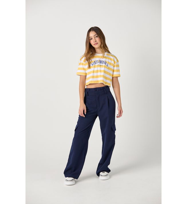 Pantalón azul navy con imitación bóxer para adolescentes