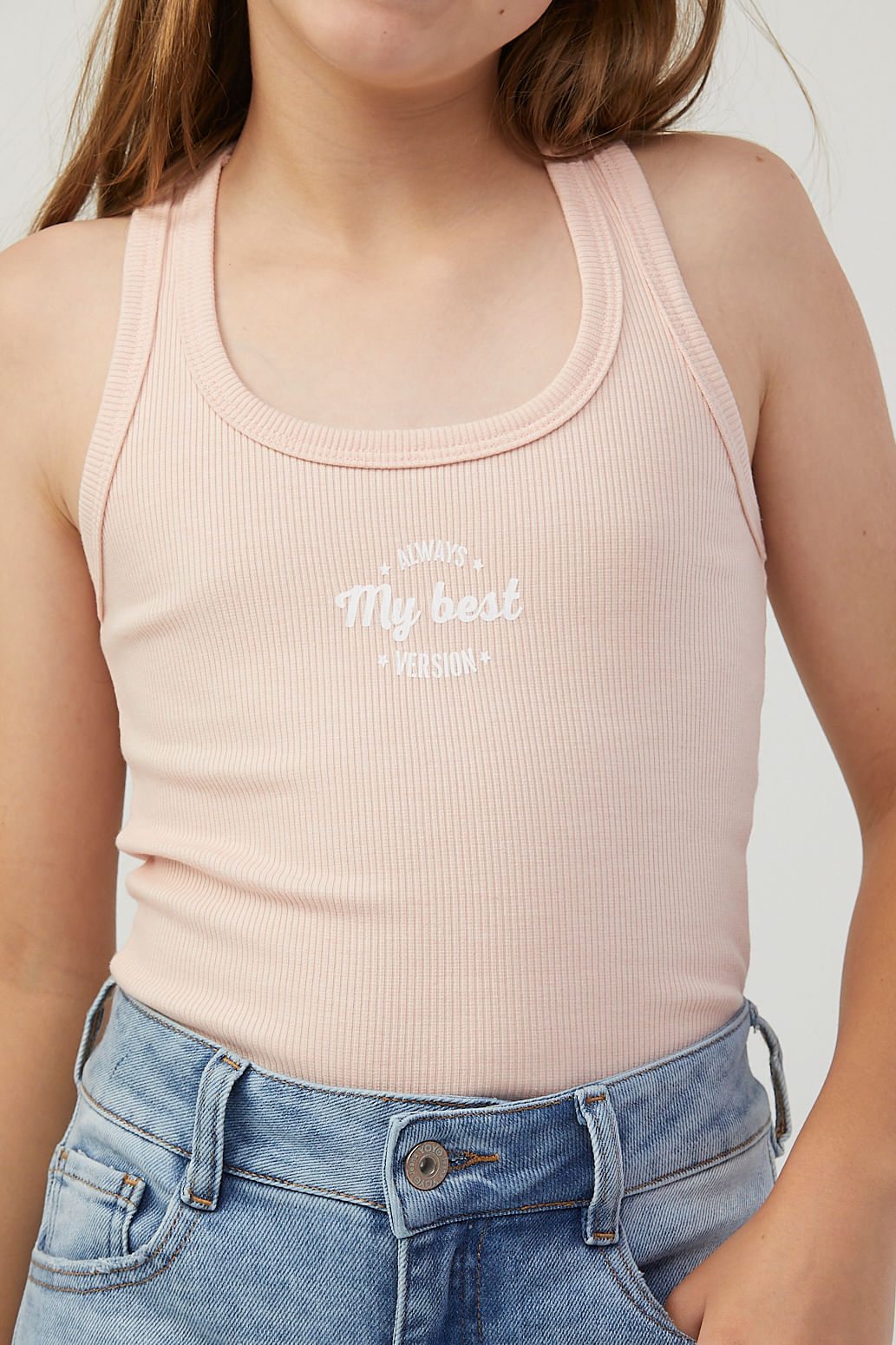 Camiseta melón pastel estampada en frente para niñas