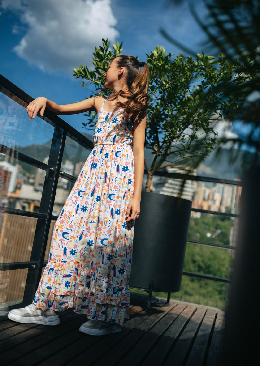Vestido marfil con boleros para niñas