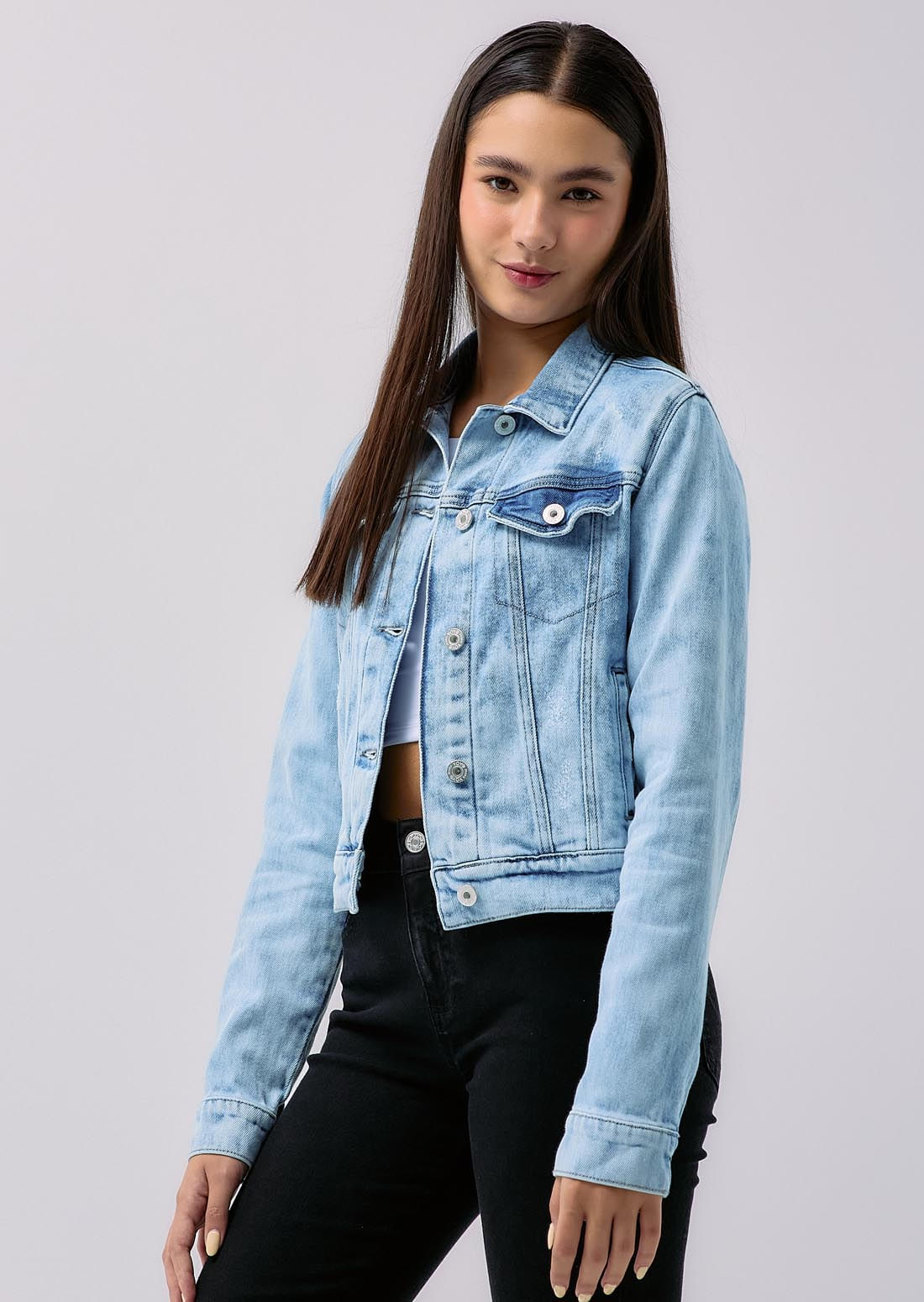 Chaqueta lavado medio y básica para adolescentes