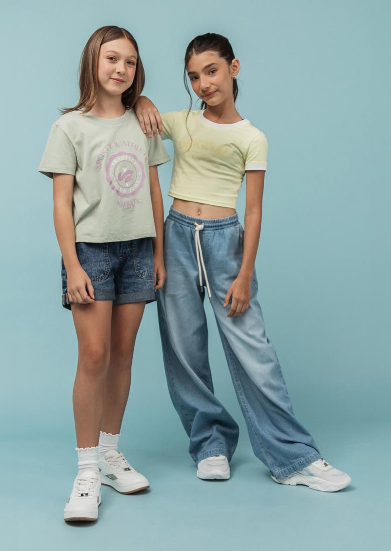Jean retromom claro bota ancha para jóvenes