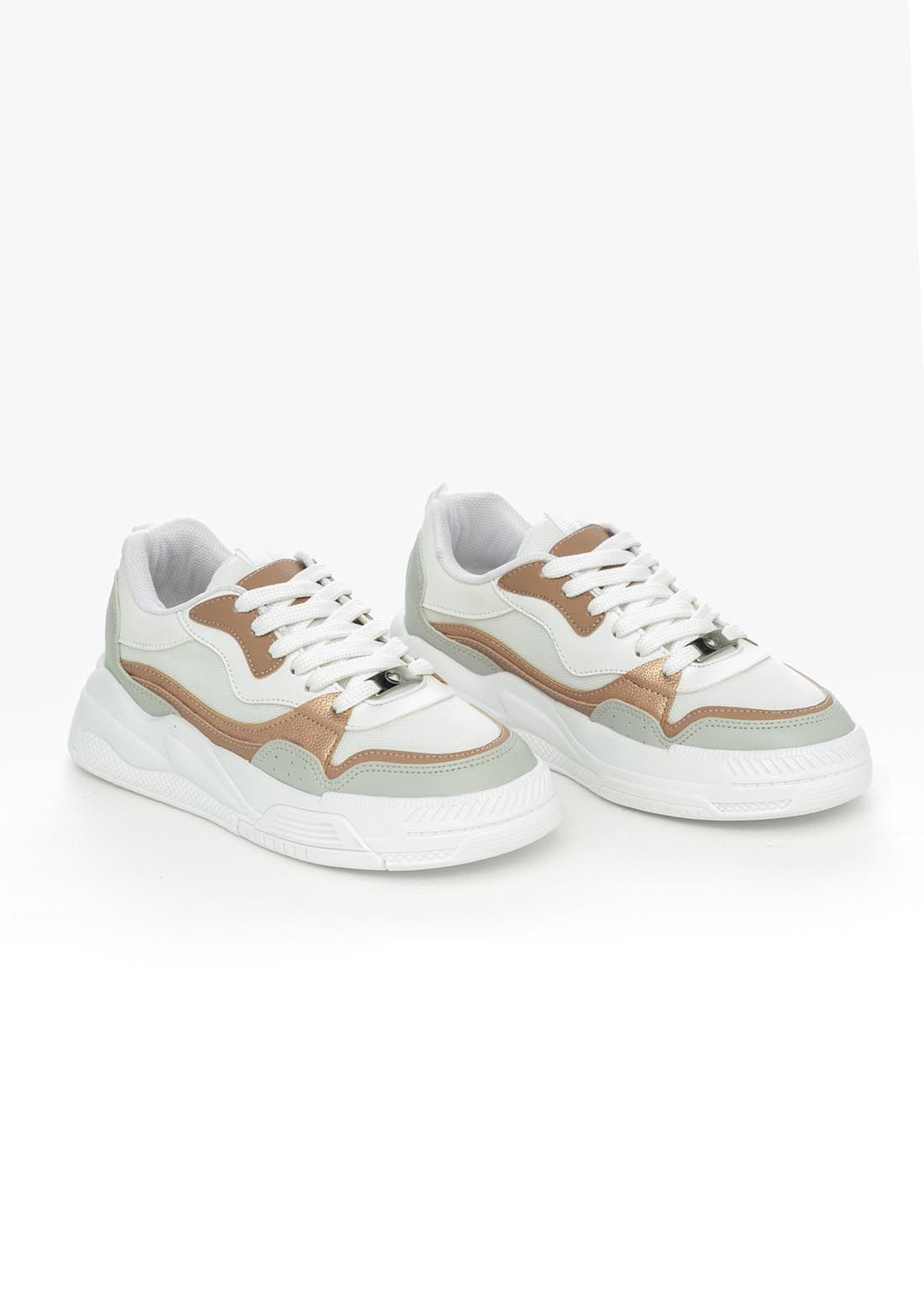 Tenis blancos con contraste para niñas