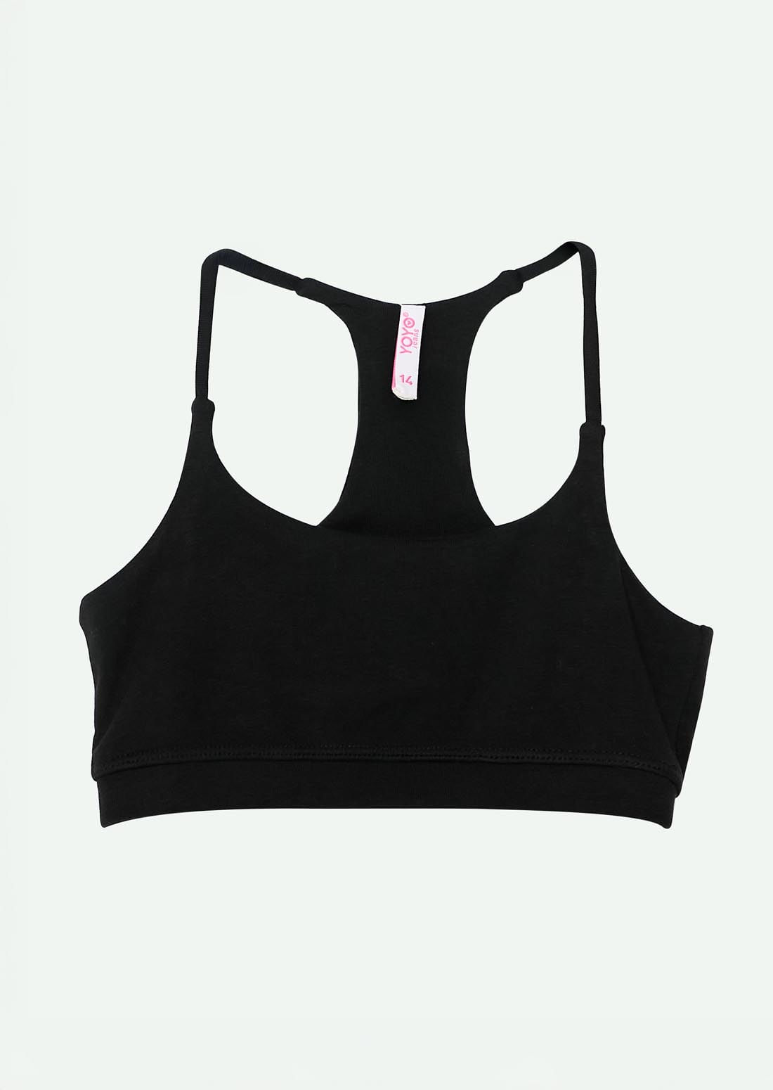 Top de tiras negro para niñas